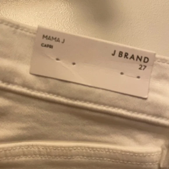 J Brand Mama J Maternity Demented Distressed White Capri Jean NWT $178 - Picture 7 of 9